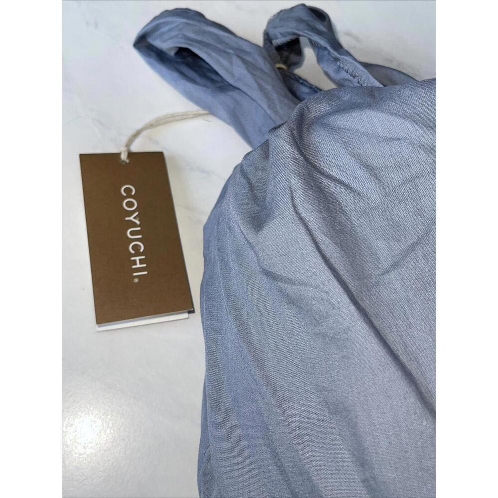 COYUCHI Organic Crinkled Cotton Percale KING Duvet Cover Gray - Picture 4 of 5